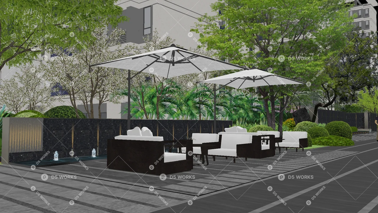 Residential Landscape 3d model thumbnail 3