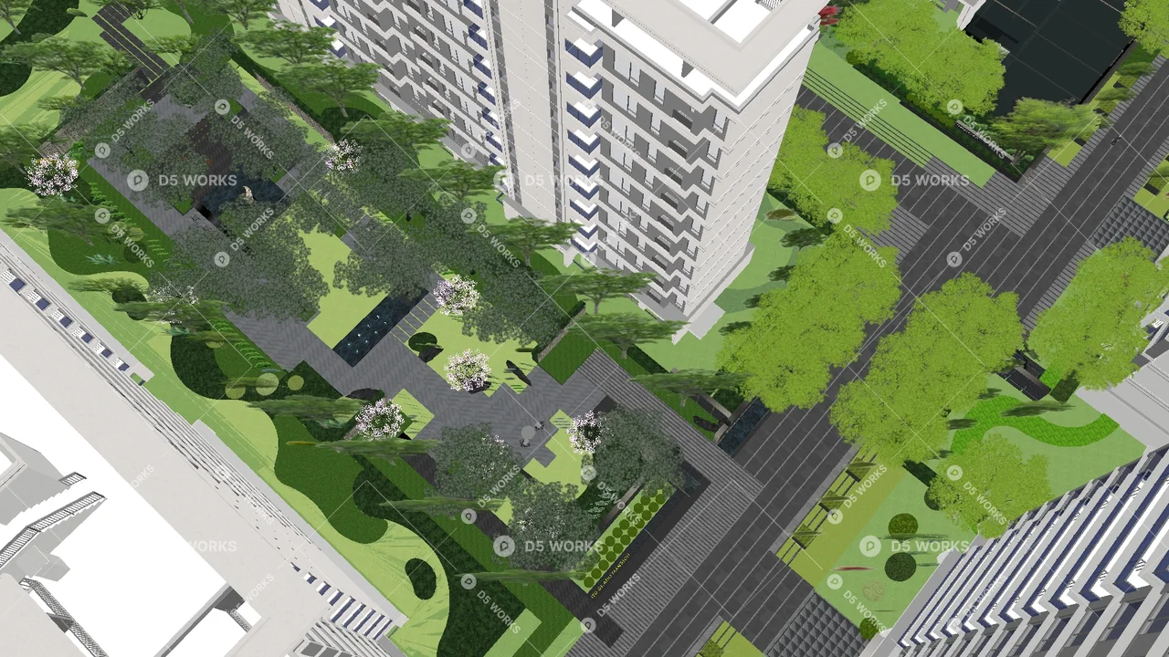 Residential Landscape 3d model thumbnail 4