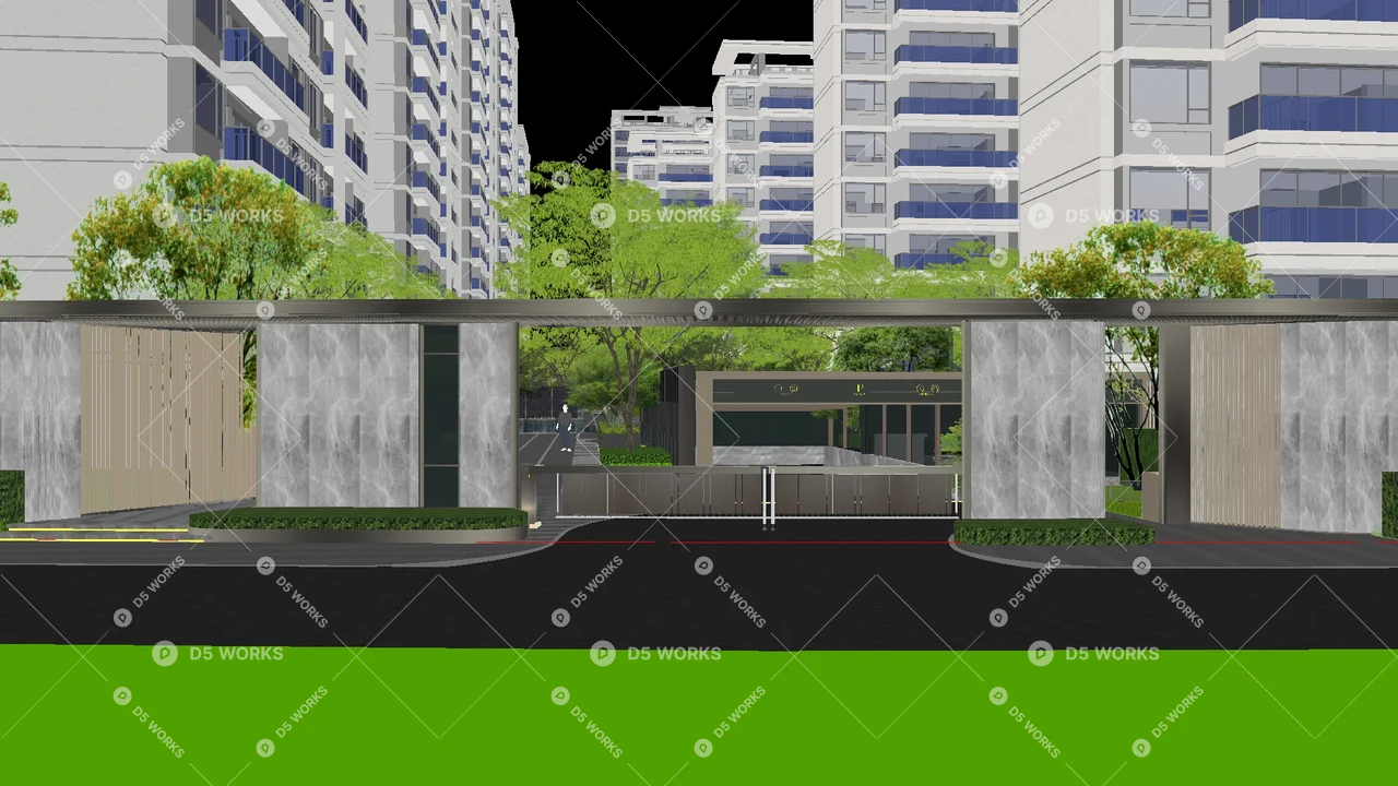 Residential Landscape 3d model thumbnail 5