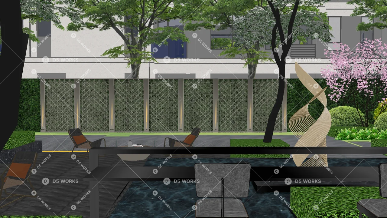 Residential Landscape 3d model thumbnail 6