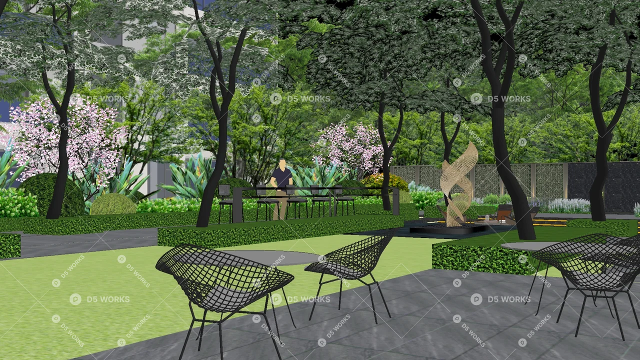 Residential Landscape 3d model thumbnail 2