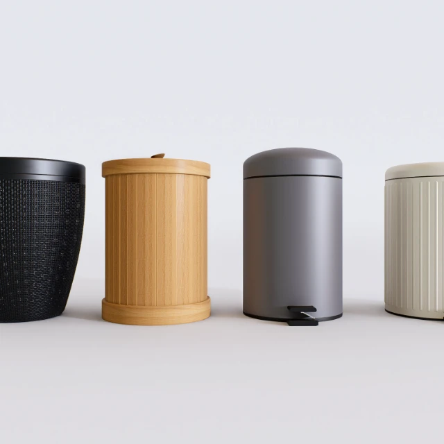 Modern Interior Waste Bin Collection 3d model