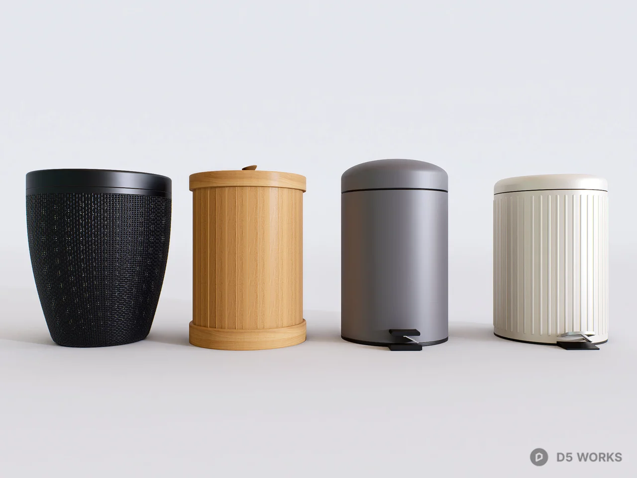 Modern Interior Waste Bin Collection 3d model - Image 1