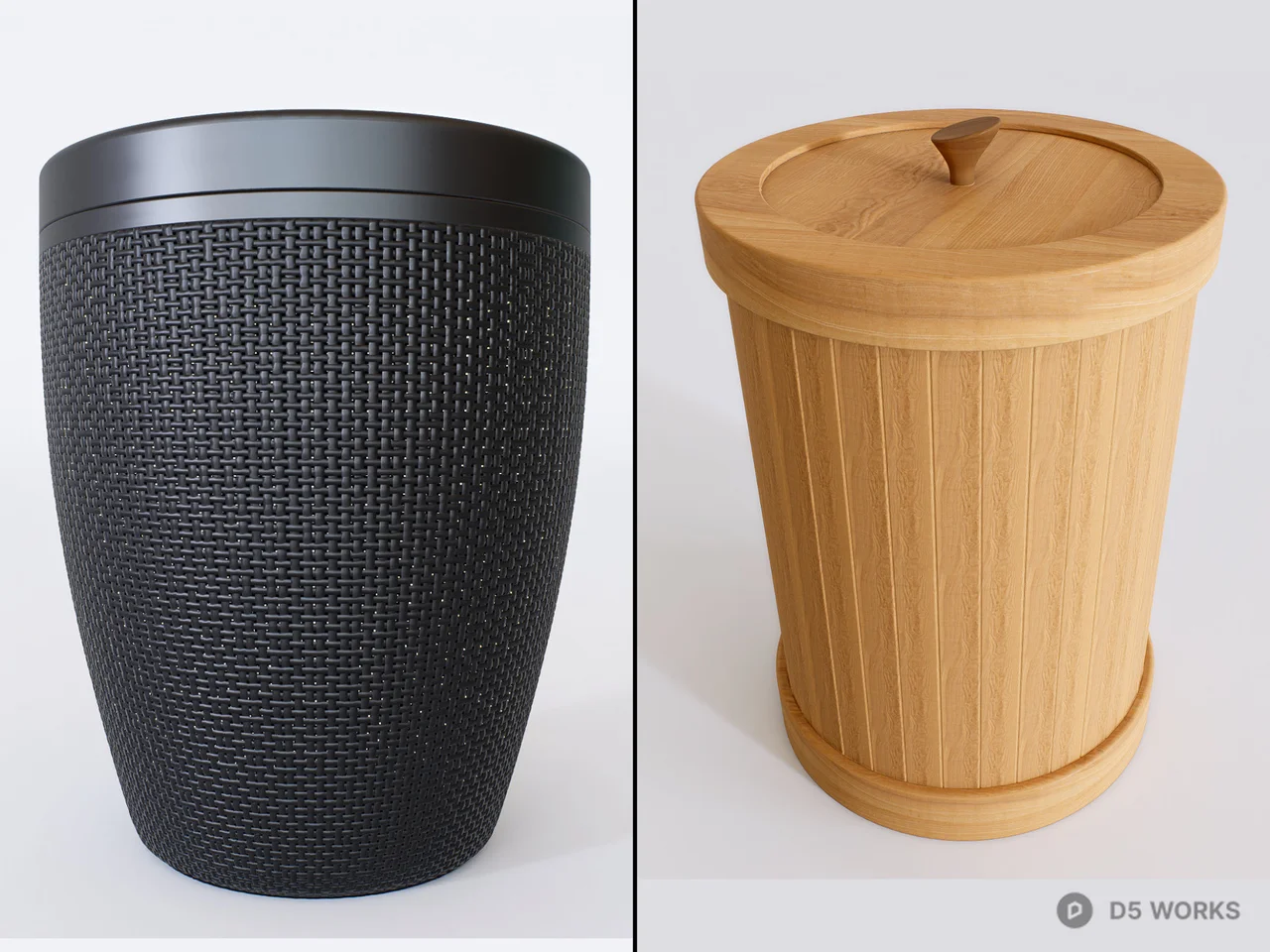 Modern Interior Waste Bin Collection 3d model thumbnail 7