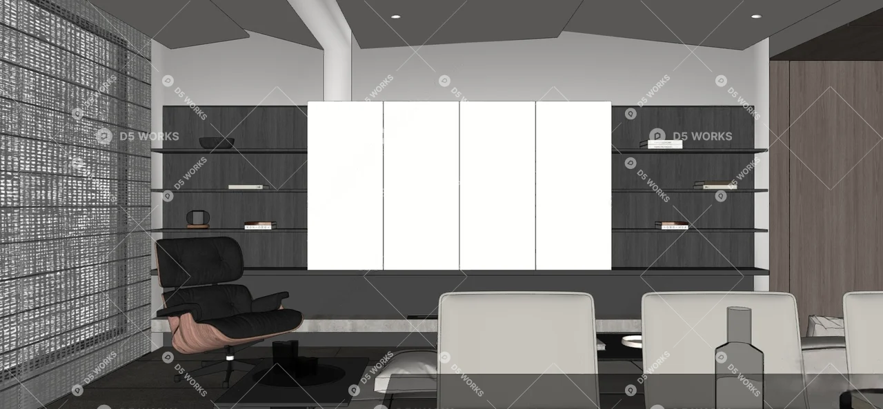 Modern Home Living Room 3d model thumbnail 2