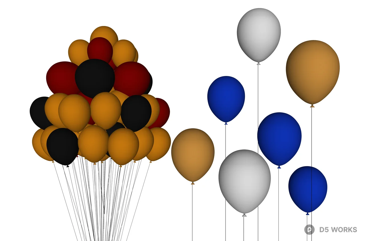 Festive Balloon Cluster 3d model thumbnail 3