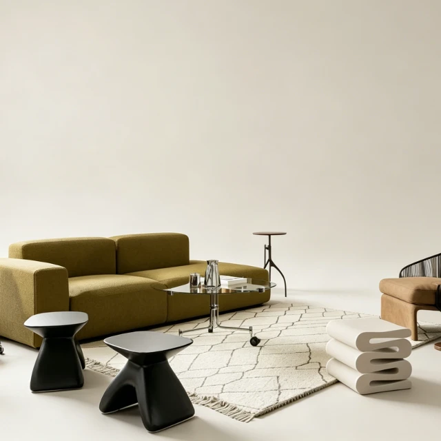 Modern Eclectic Living Room Furniture Collection 3d model