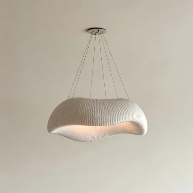 Organic Ribbed Plaster Pendant Light 3d model