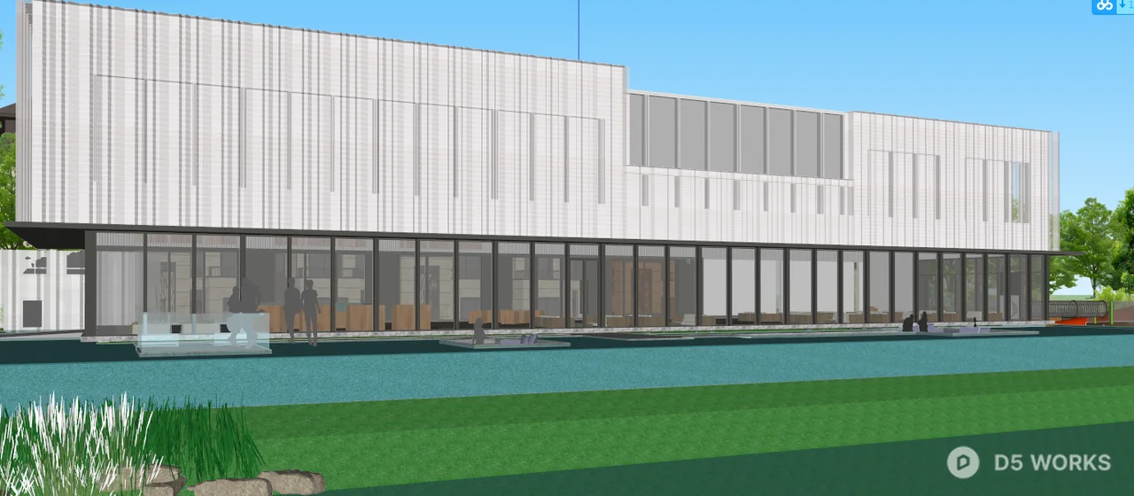 Modern Glass Facade Sales Office Building 3d model thumbnail 4