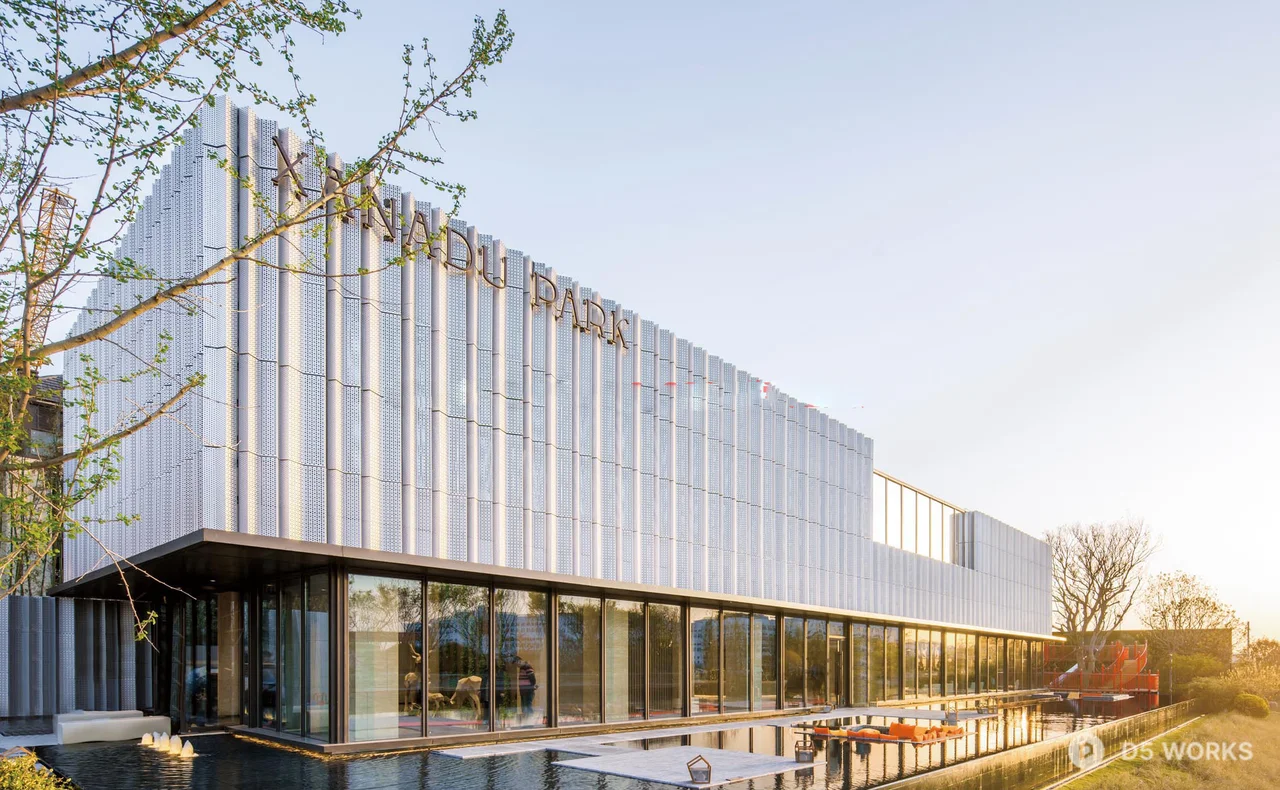 Modern Glass Facade Sales Office Building 3d model - Image 1