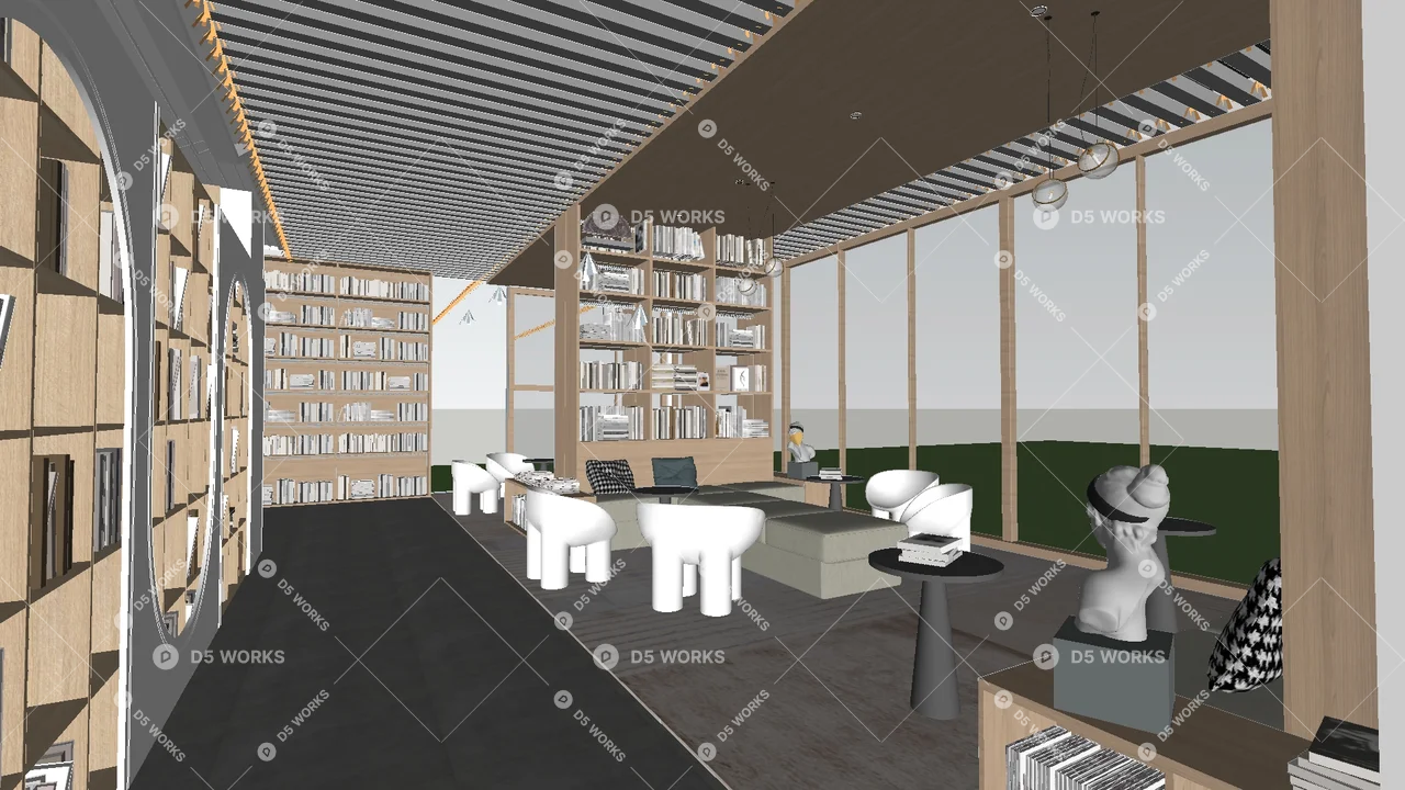 Bookstore 3d model thumbnail 3