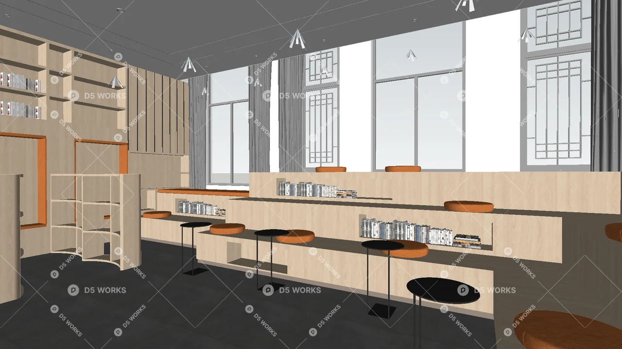 Bookstore 3d model thumbnail 2