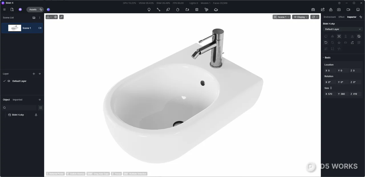 Bidet 3d model thumbnail 3