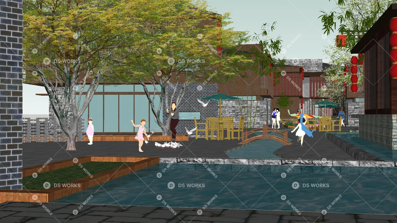 Commercial Landscape 3d model thumbnail 2