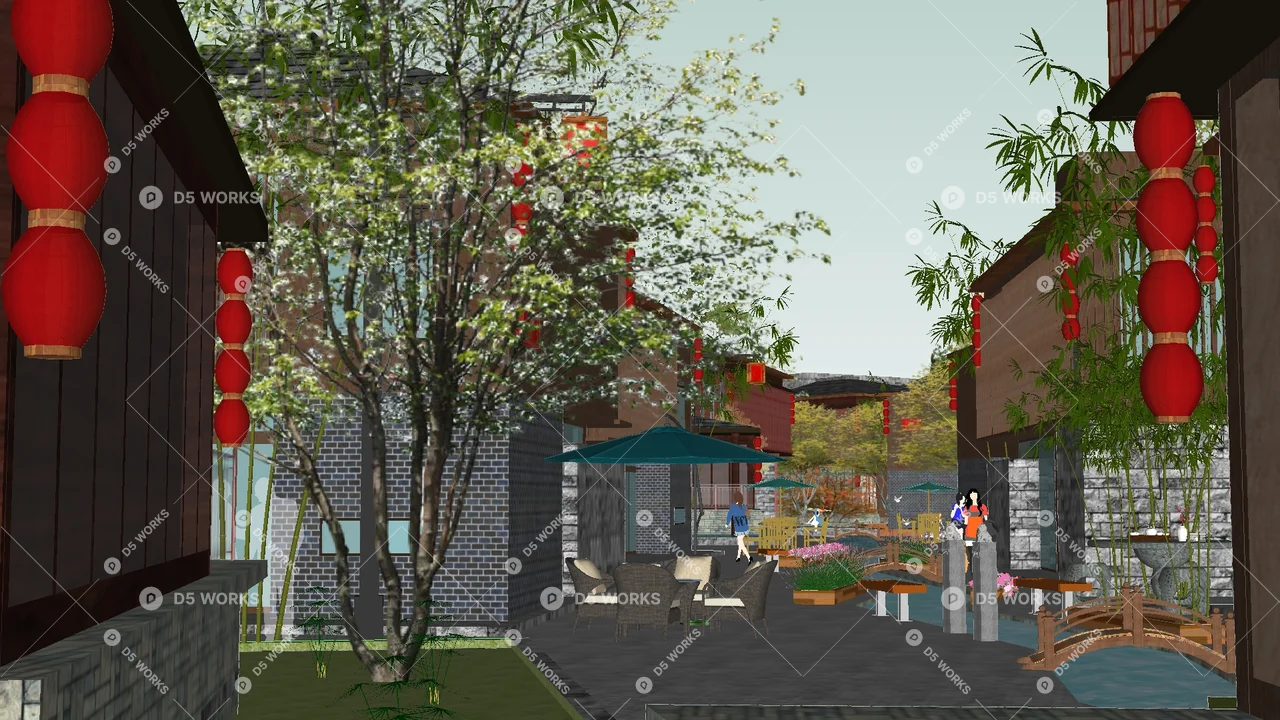 Commercial Landscape 3d model thumbnail 4