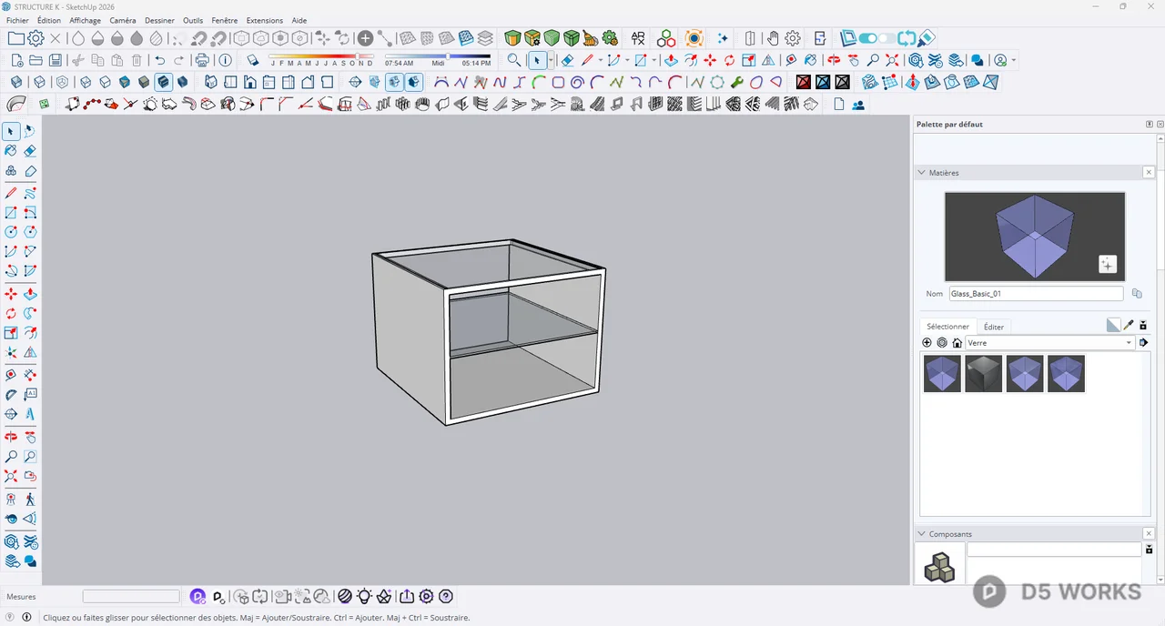 Minimalist Brushed Steel and Glass Side Table 3d model thumbnail 2