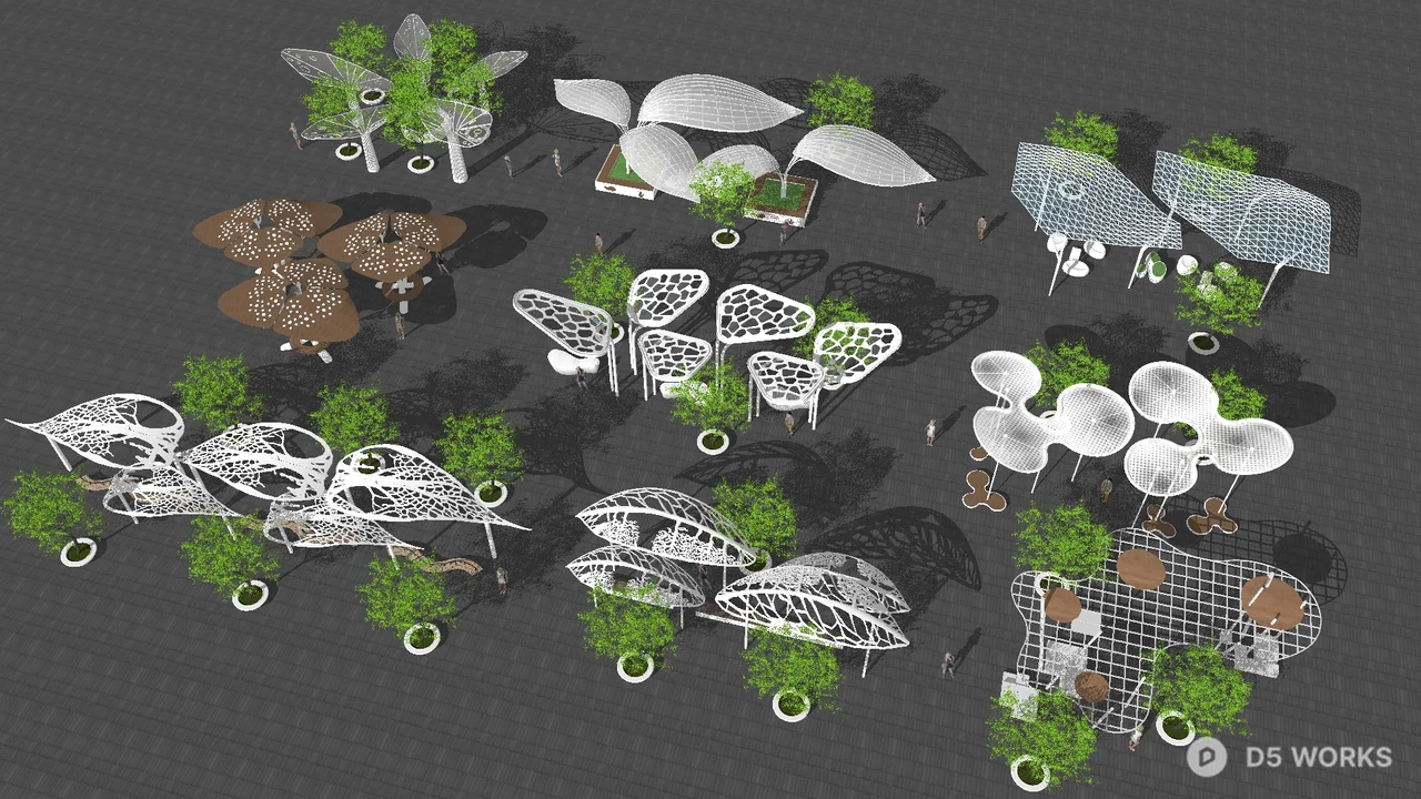 Modern Pavilion Structures 3d model - Image 1