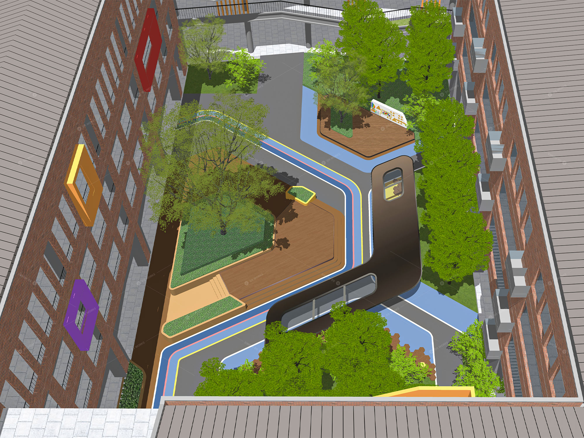 Courtyard Landscape 3D Models 3