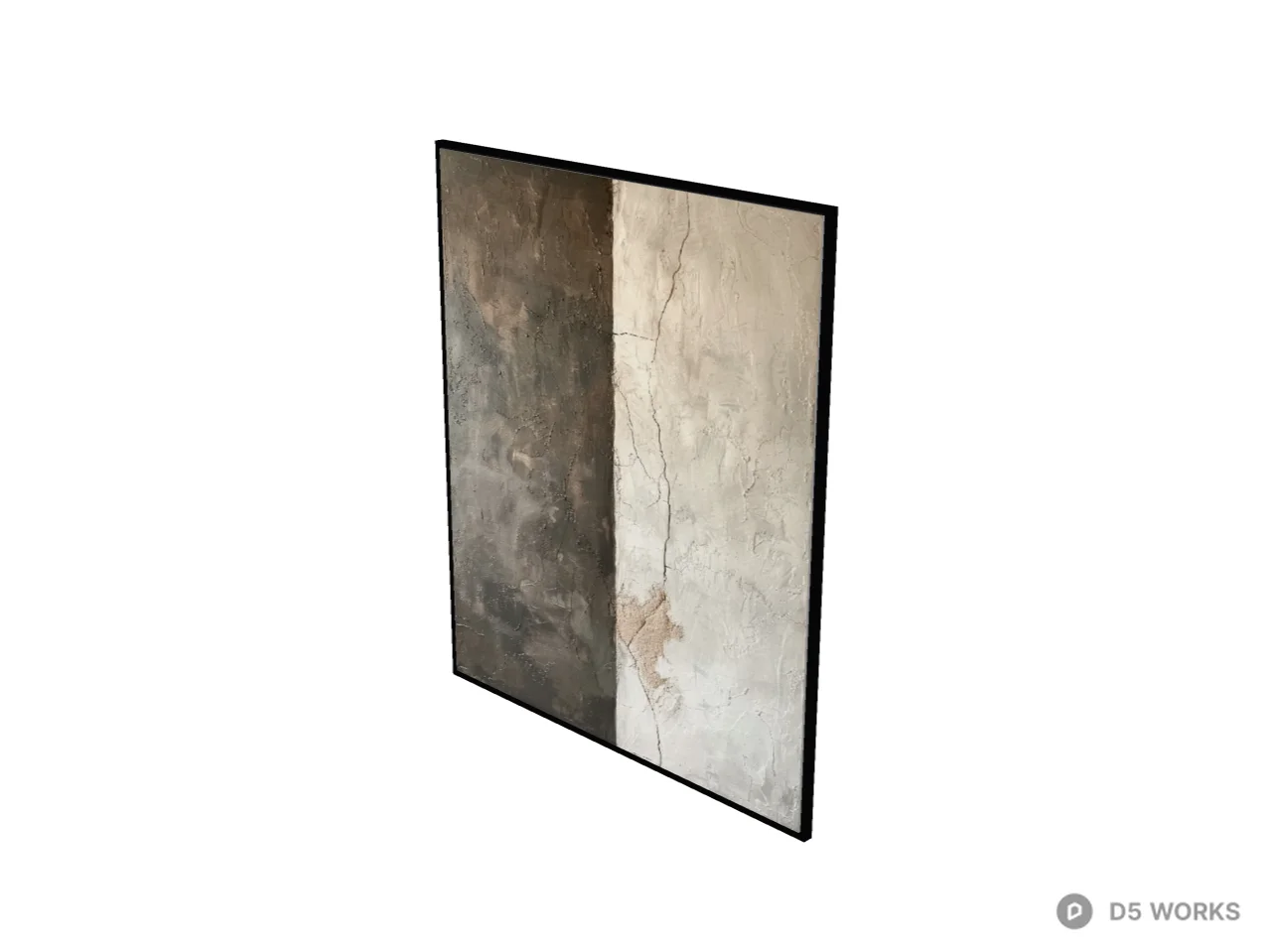 Minimalist Abstract Textured Plaster Wall Art 3d model thumbnail 2