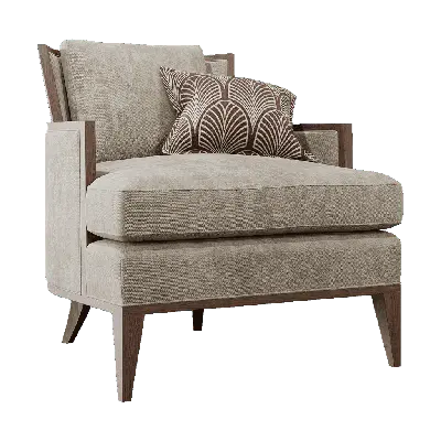 Modern warm gray fabric leisure chair 3d model