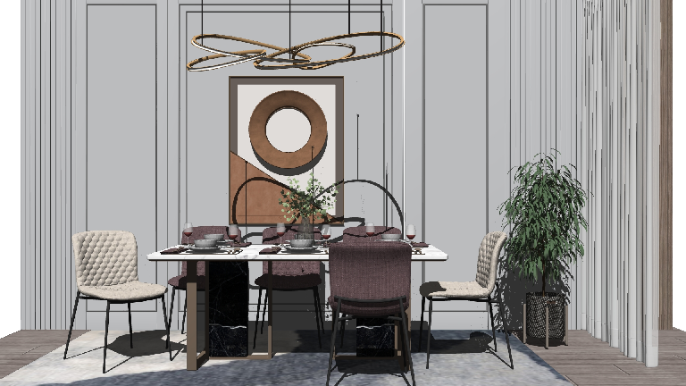 Modern Dining Table & Chairs Set