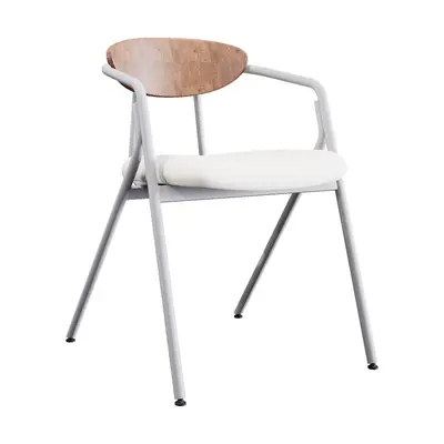 Wooden Back Minimalist Dining Chair 3d model