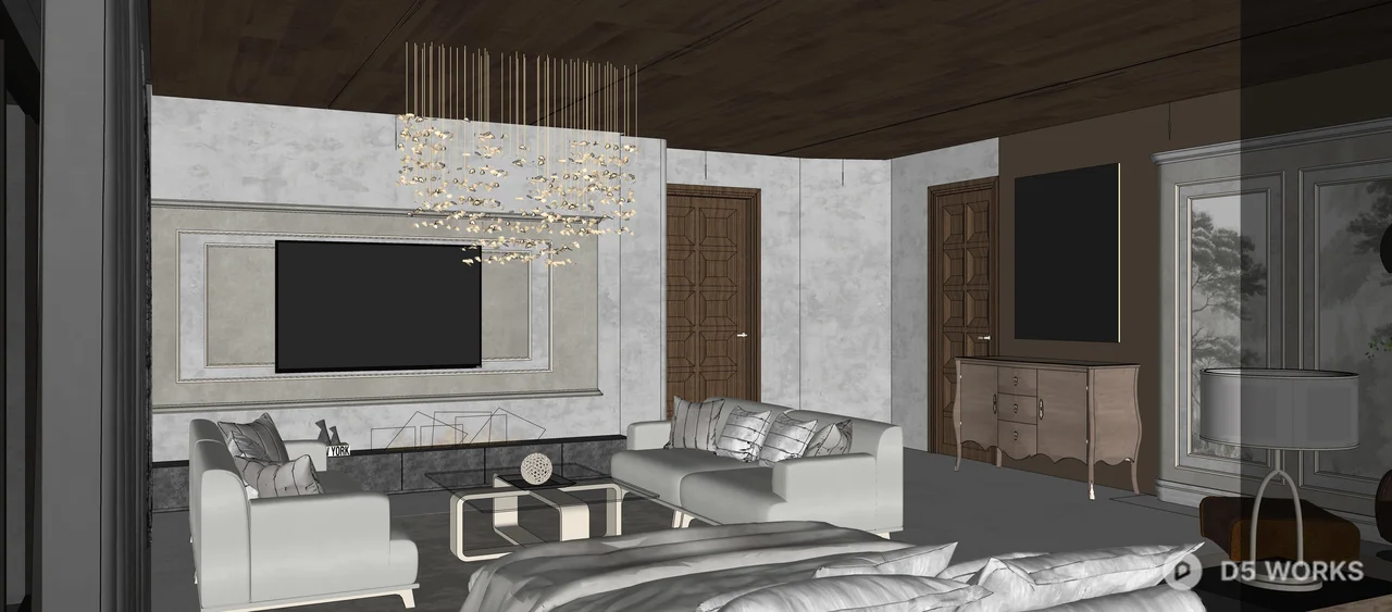 Modern Luxury Bedroom with Ambient Lighting 3d model thumbnail 9
