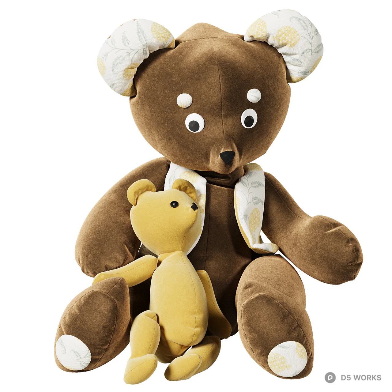 Toy bear with a baby bear 3d model thumbnail 2