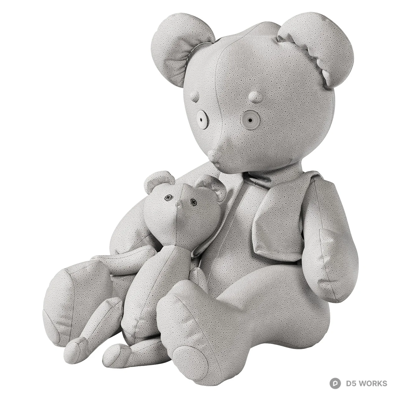Toy bear with a baby bear 3d model thumbnail 5