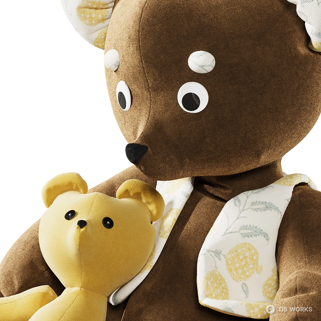 Toy bear with a baby bear 3d model thumbnail 4