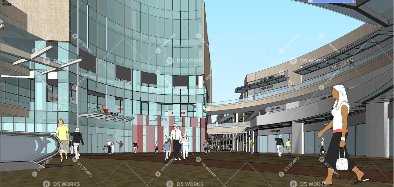 Commercial Complex 3d model thumbnail 4