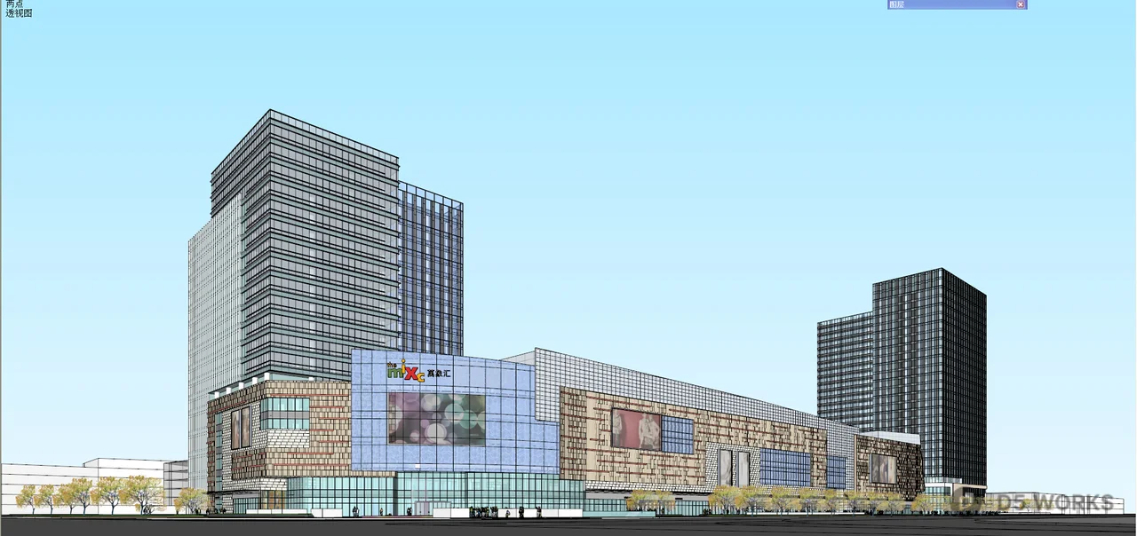 Modern Commercial Complex Architecture 3d model - Image 1