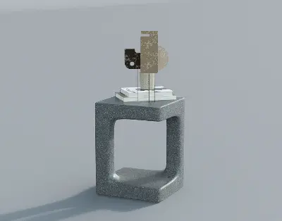 Concrete Minimalist Side Table 3d model