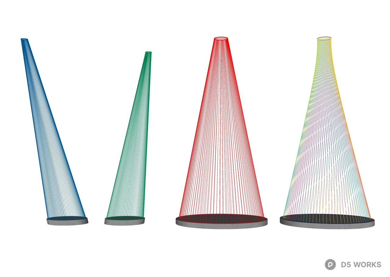 Colorful Cone Installation Art 3d model thumbnail 2