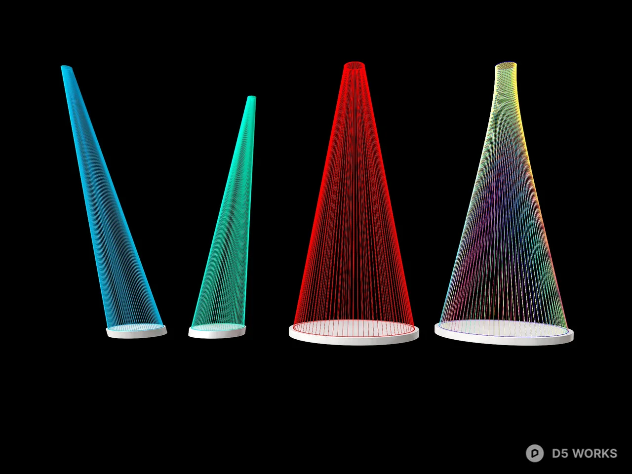 Colorful Cone Installation Art 3d model - Image 1