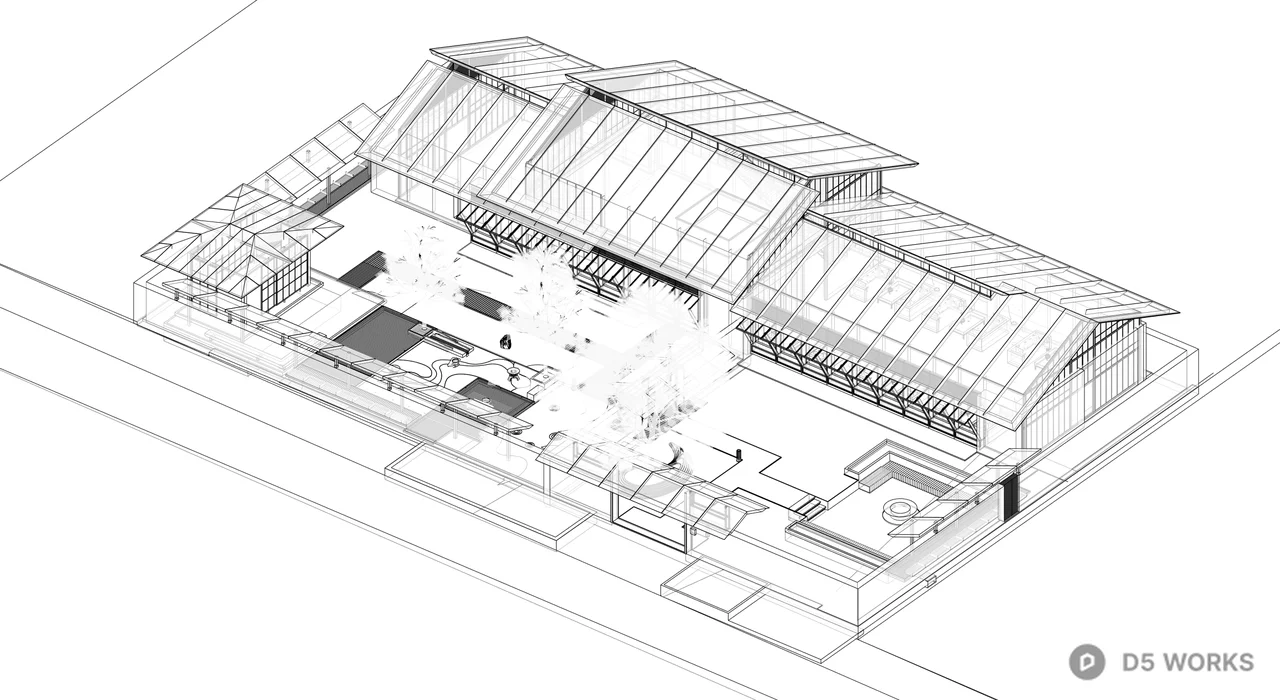 Modern Zen Garden Courtyard Scene 3d model thumbnail 9
