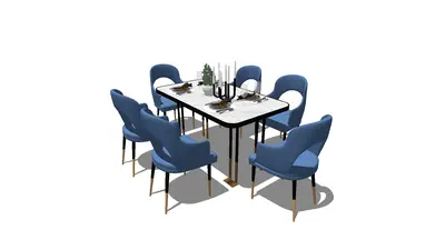 Modern Dining Table And Chairs Set 3d model