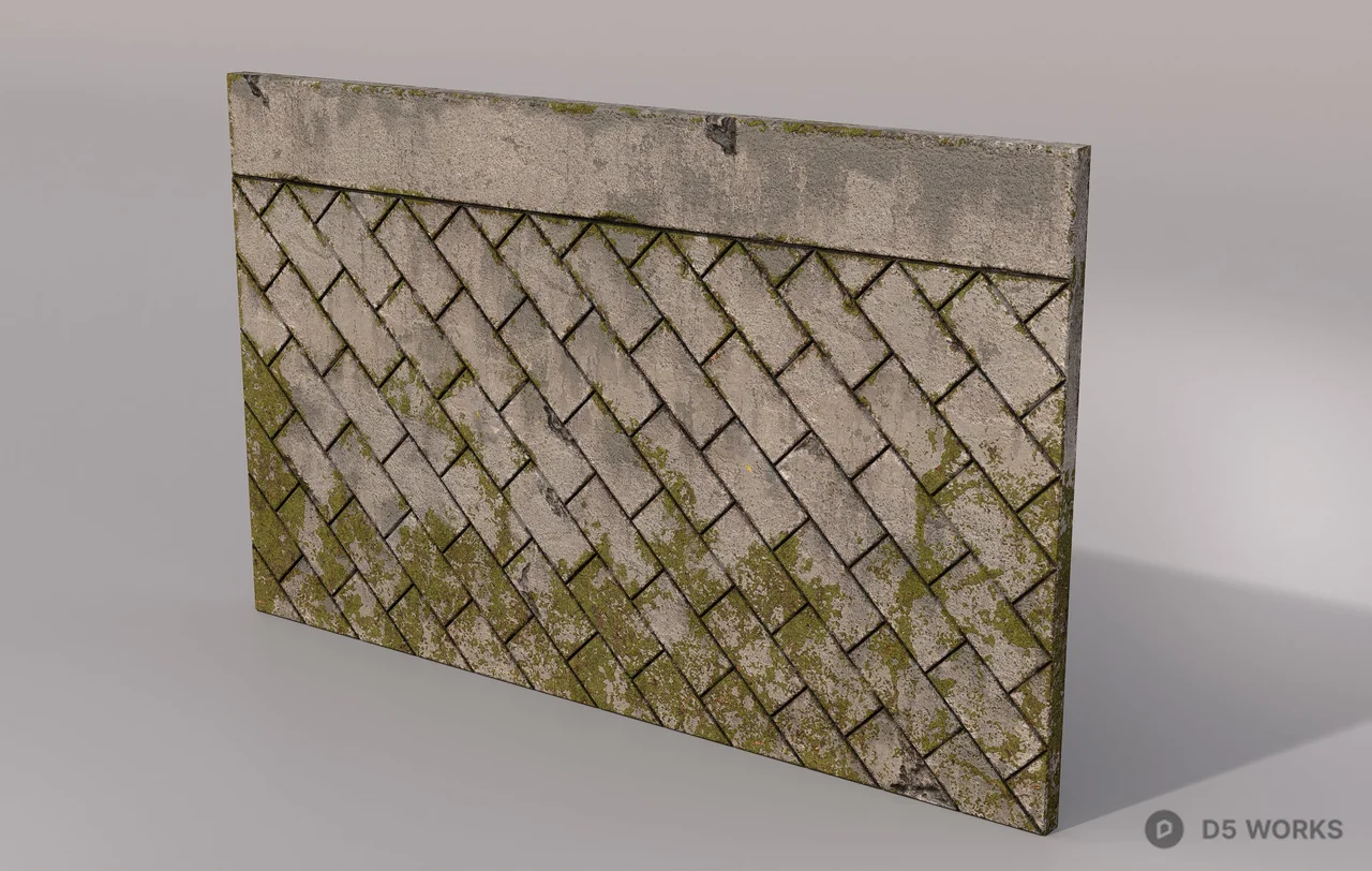 Damaged Wall Texture 3d model thumbnail 2