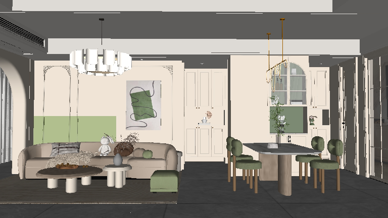 Traditional Living & Dining Room