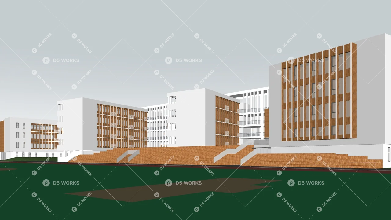 School Building 3d model thumbnail 4