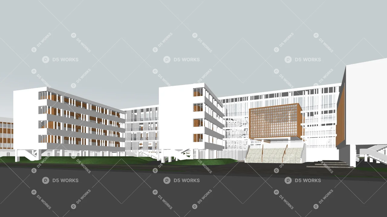 School Building 3d model thumbnail 2