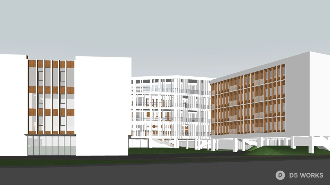 Modern School Building Exterior 3d model thumbnail 5