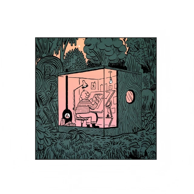 Stylized Comic Art Forest Studio Illustration 3d model