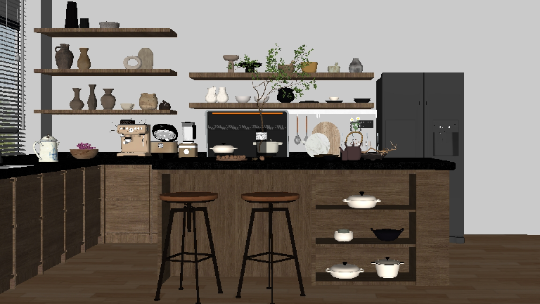 Mid-Century Modern Open Kitchen
