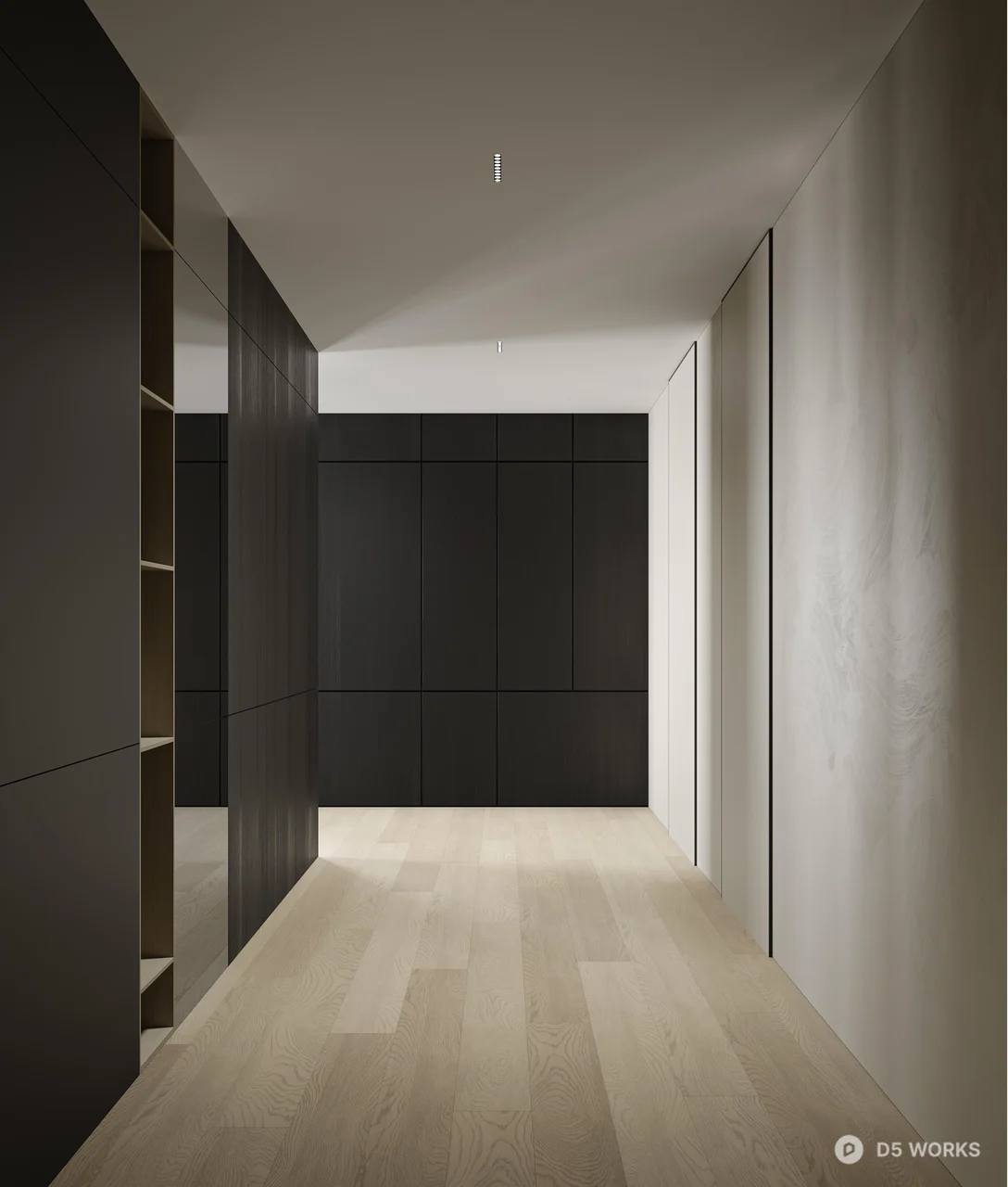 Minimalist Living Room with Large Windows 3d model thumbnail 2