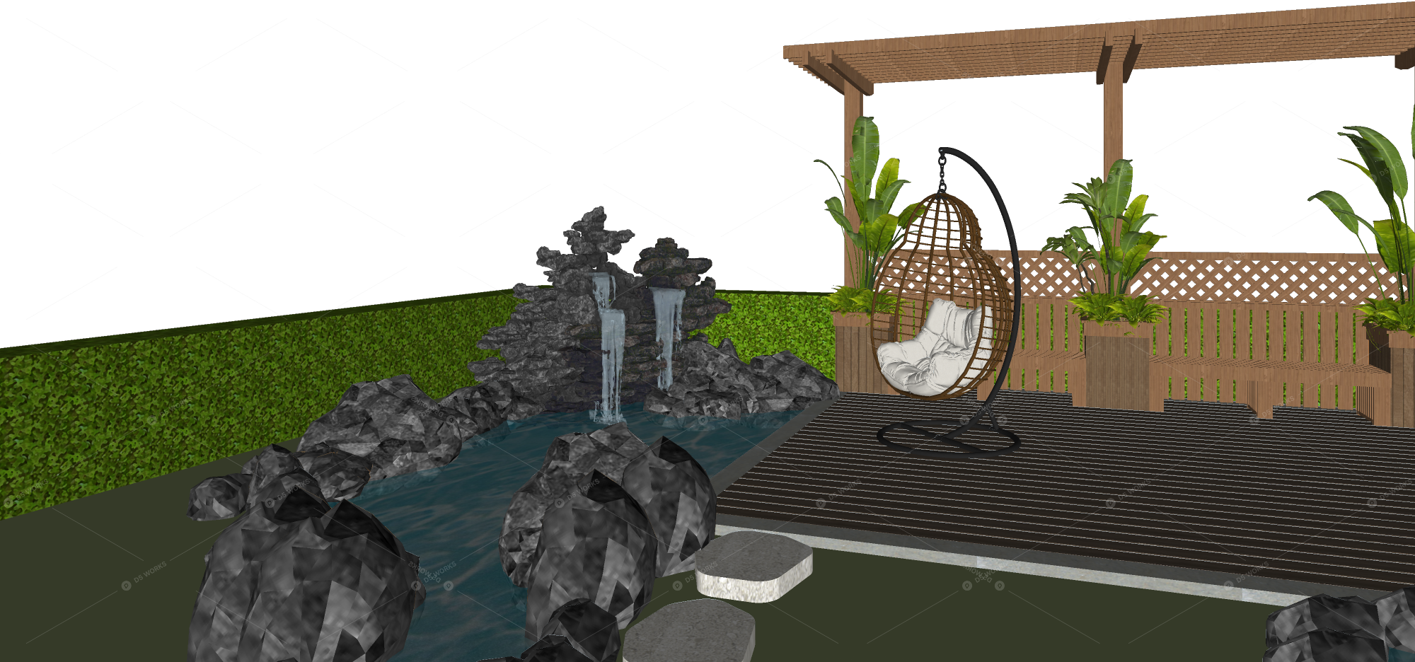 Courtyard Landscape 3D Models 4