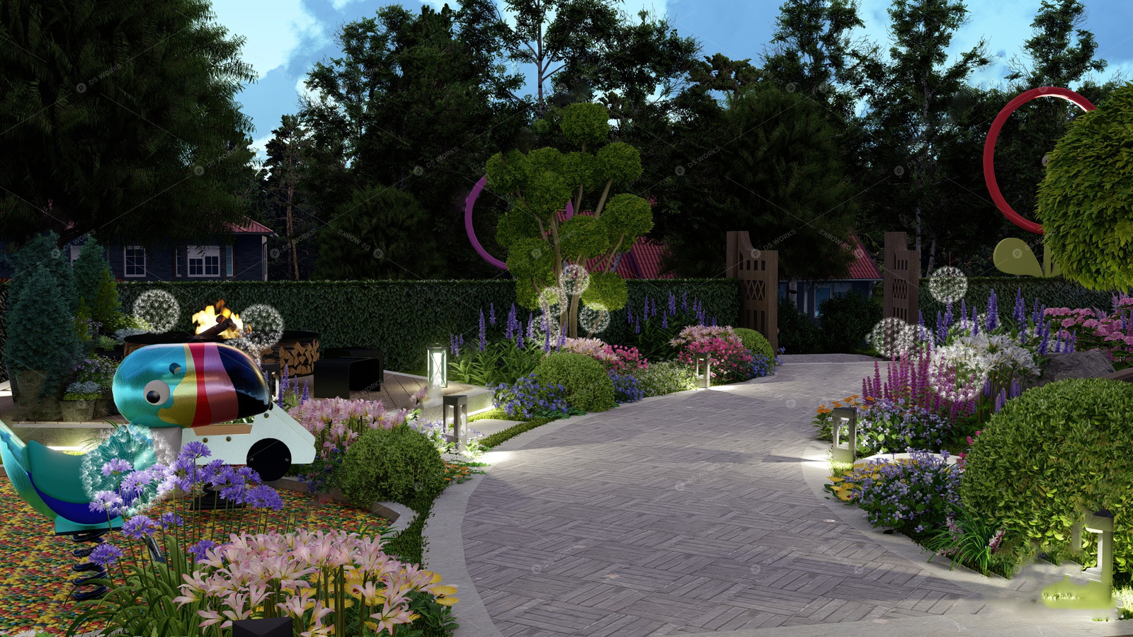 Courtyard Landscape 3D Models 3