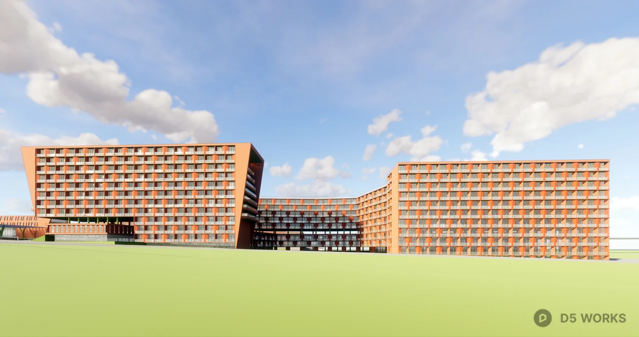 Aerial View of Campus Green Space Planning 3d model thumbnail 3