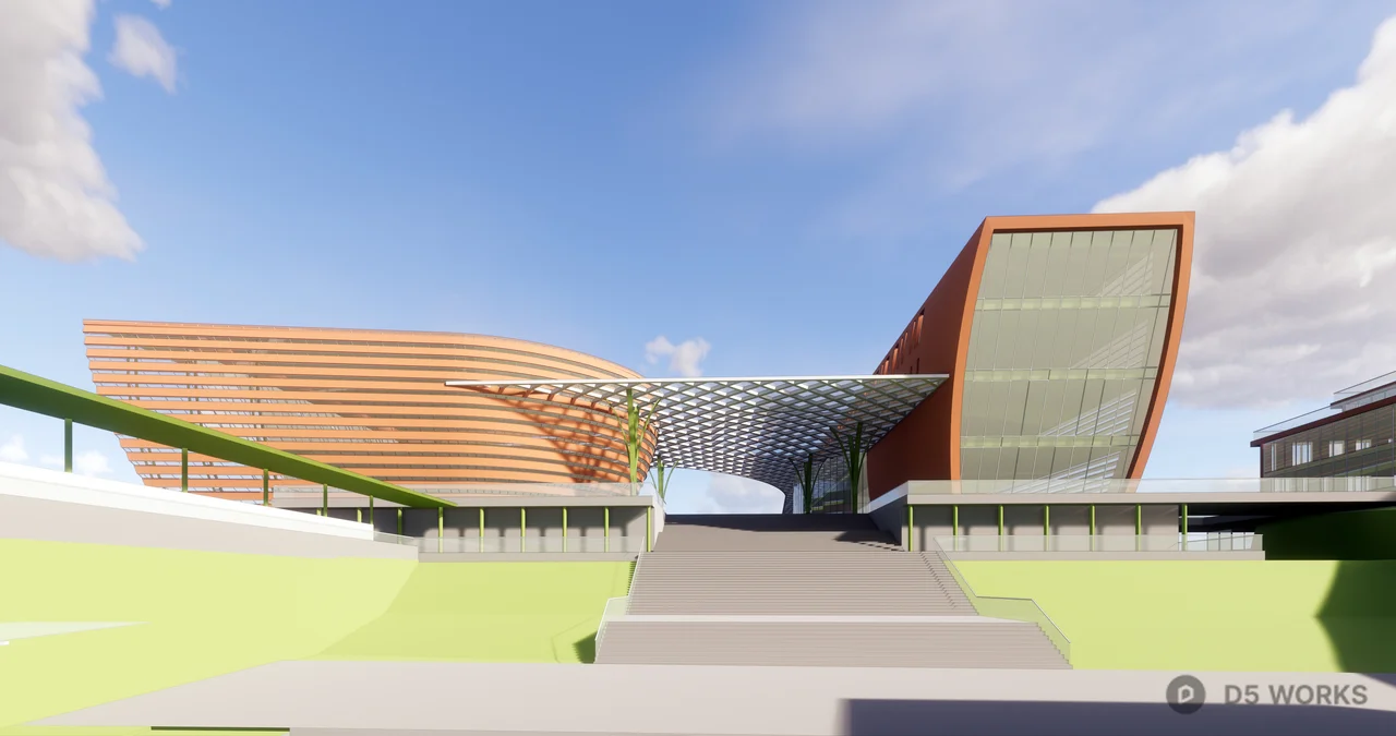 Aerial View of Campus Green Space Planning 3d model thumbnail 4