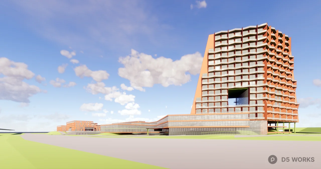Aerial View of Campus Green Space Planning 3d model thumbnail 5